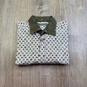 ETRO SPA Long Sleeve Button Up Collar Italian Shirt Paisley Print Men’s Size 42